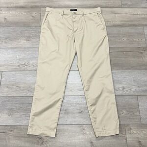 Banana Republic Pants Men 35x30 Khaki Chino Flat Front Tan Beige Lightweight‎